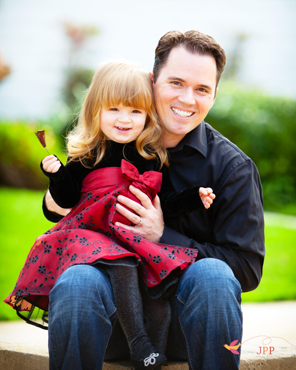 Father & Daughter family time holiday portrait in orange county